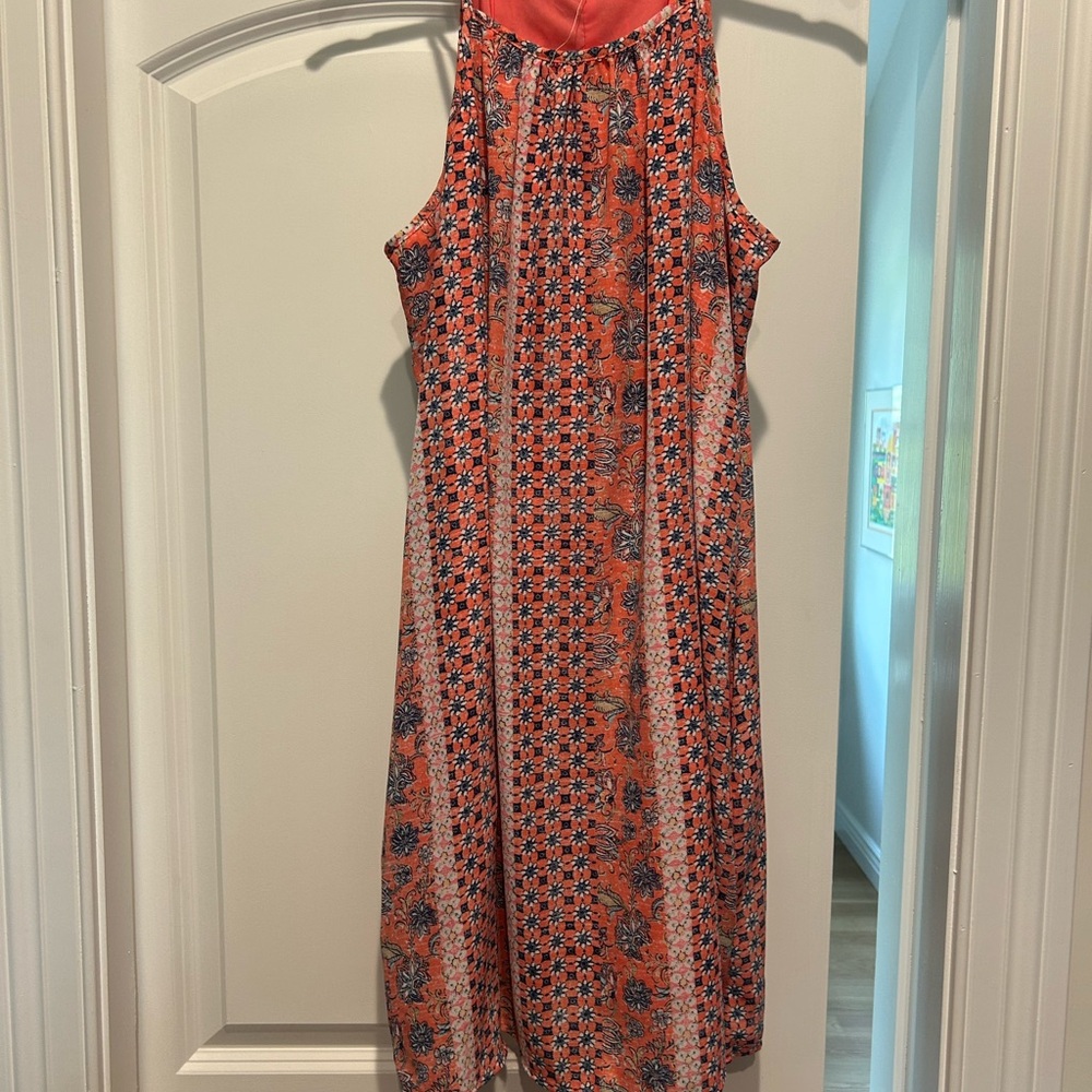 GAP Floral Midi Dress - Orange and Blue